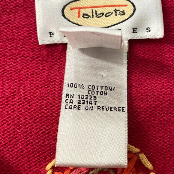 Talbots Petites Embordered Button Up V Neck Womens Sweater Size MP - Picture 7 of 7